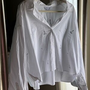 Cropped Jeweled Button Down Old Navy